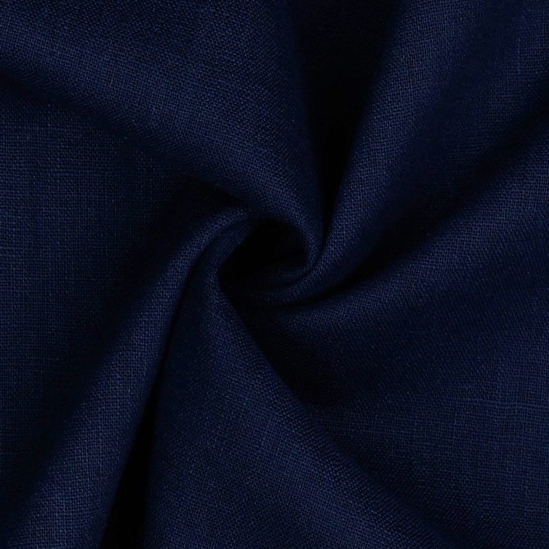 Bio Washed 100% Dressmaking Linen Fabric in Navy 04