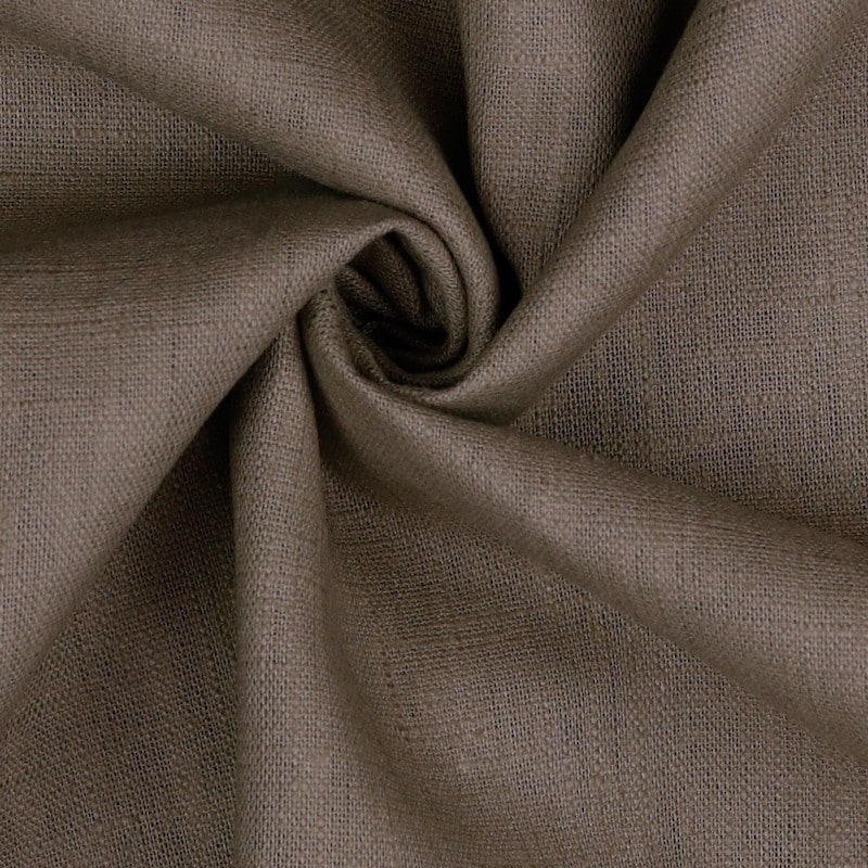 Bio Washed 100% Dressmaking Linen Fabric in Mink 07