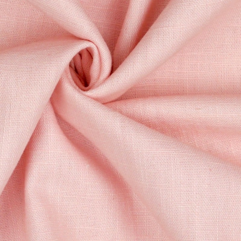 Bio Washed 100% Dressmaking Linen Fabric in Light Pink 17
