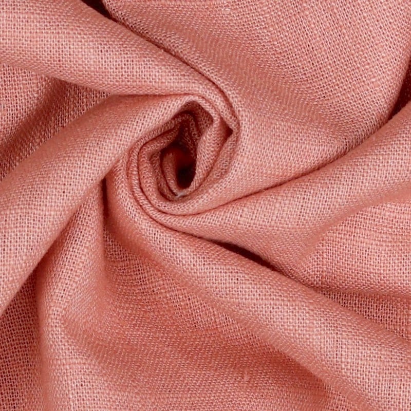 Bio Washed 100% Dressmaking Linen Fabric in Dusty Light Coral 42
