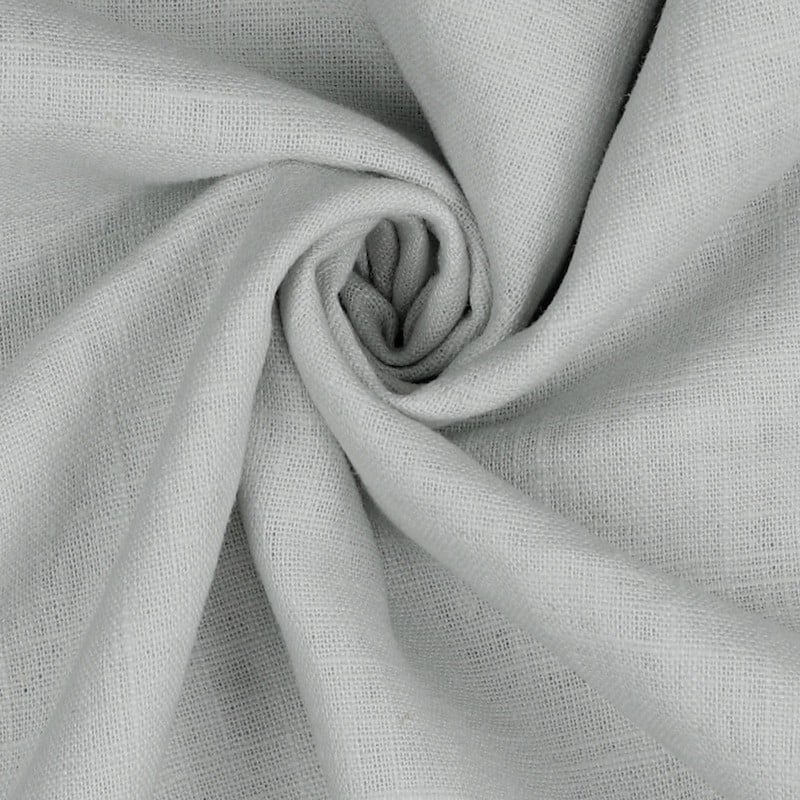 Bio Washed 100% Dressmaking Linen Fabric in Very Pale Grey 26