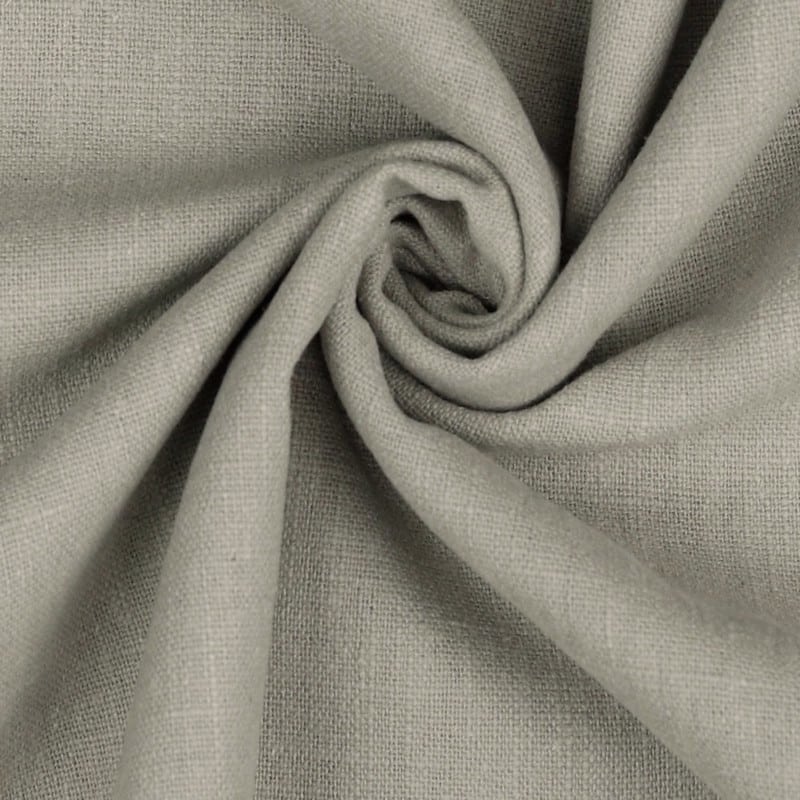 Bio Washed 100% Dressmaking Linen Fabric in Grey / Beige 03