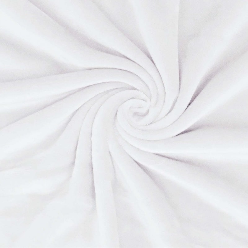 Plush Fleece Fabric in Plain / Smooth in Soft White