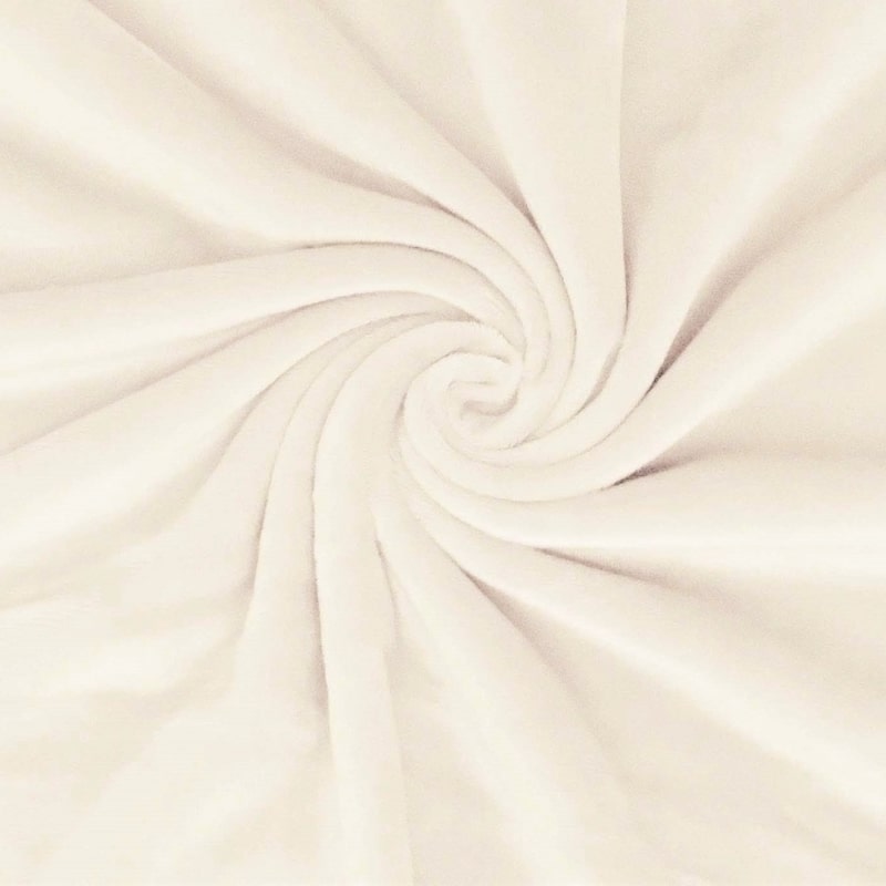 Plush Fleece Fabric in Plain / Smooth in Cream