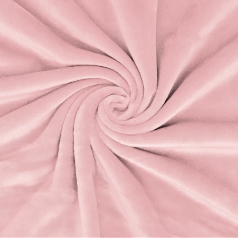 Plush Fleece Fabric in Plain / Smooth in Pale Pink
