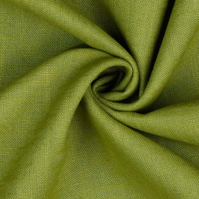 Bio Washed 100% Dressmaking Linen Fabric in Moss 25