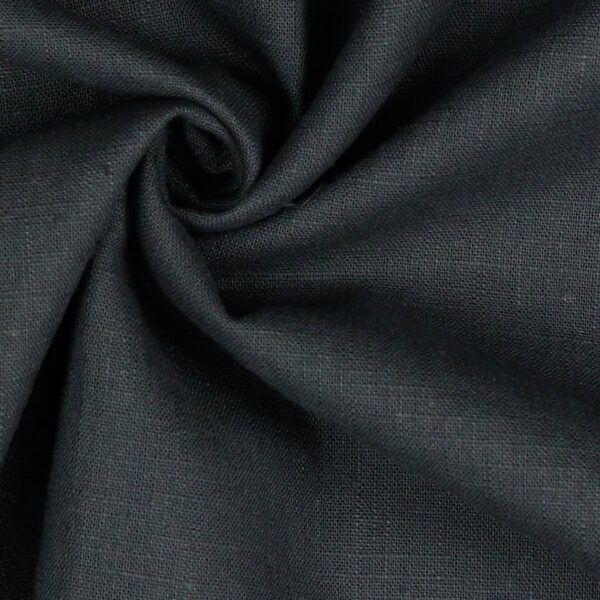 Bio Washed 100% Dressmaking Linen Fabric in Anthracite 32