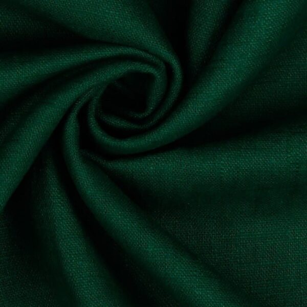 Bio Washed 100% Dressmaking Linen Fabric in Dark Green 36