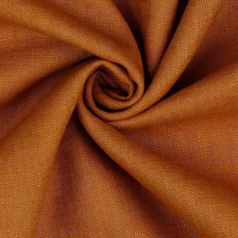 Bio Washed 100% Dressmaking Linen Fabric in Rust 37