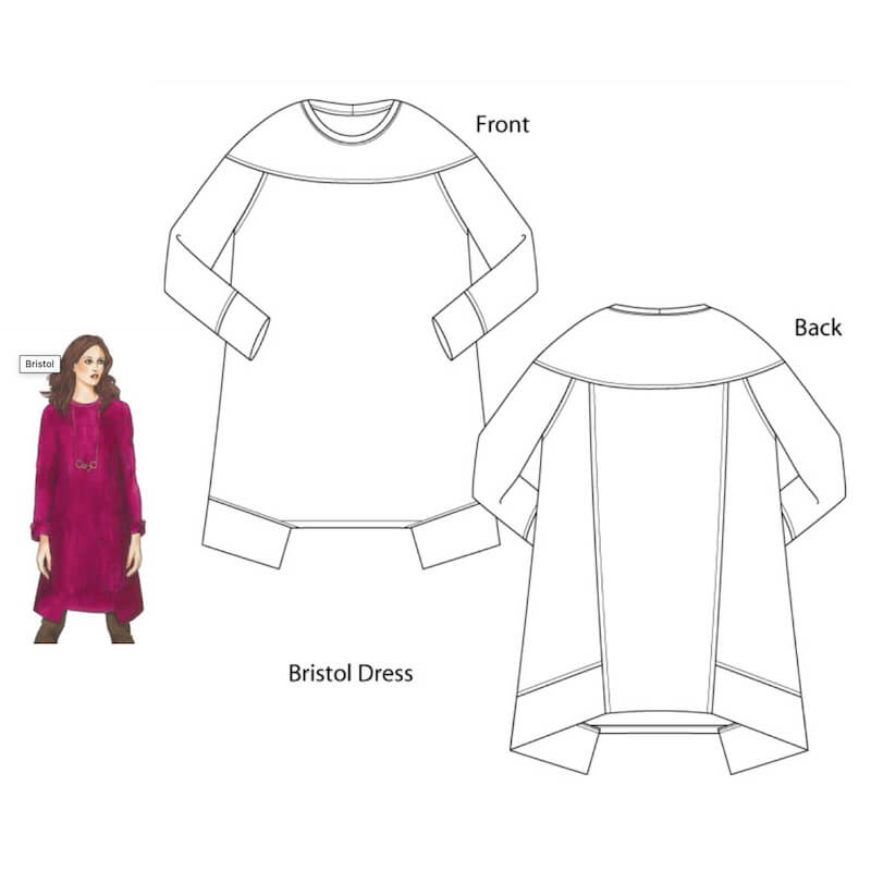 Model Wearing Sewing Workshop Bristol Dress and Top Sewing Pattern
