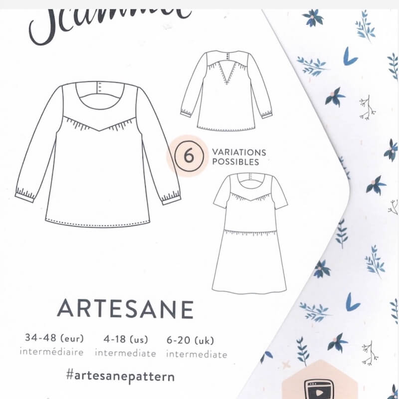 Fashion Model Wearing Atelier Scammit Sewing Pattern Co - Artesane Top or Dress - Intermediate