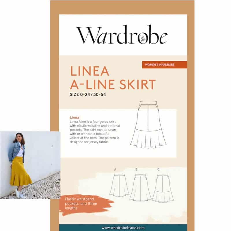 Model Wearing Wardrobe By Me Dressmaking Pattern for Linea A-Line Skirt - Intermedate