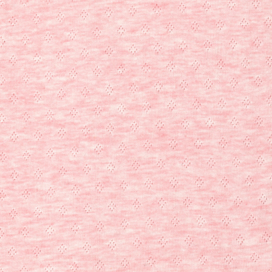 Pointelle Fine Cotton Jersey Clothing Material in Soft Pink Melange 17