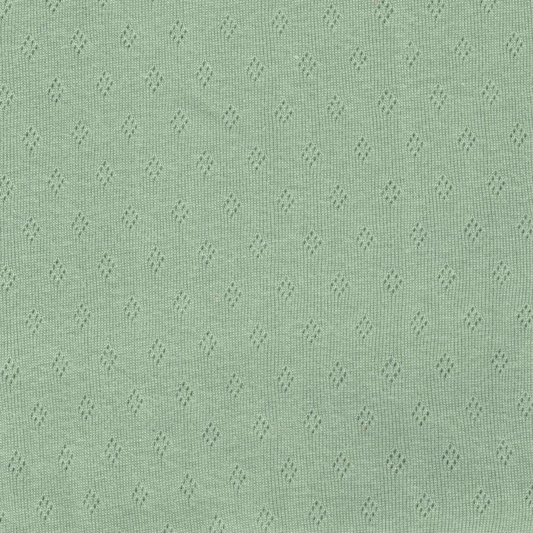 Pointelle Fine Cotton Jersey Clothing Material in Pastel Soft Sage 22