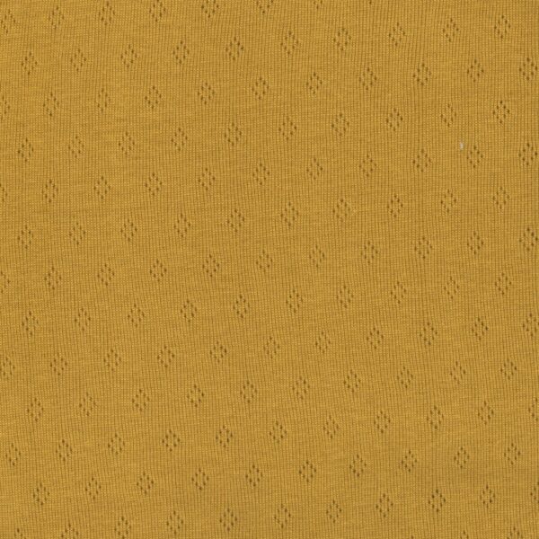Pointelle Fine Cotton Jersey Clothing Material in Ochre 24