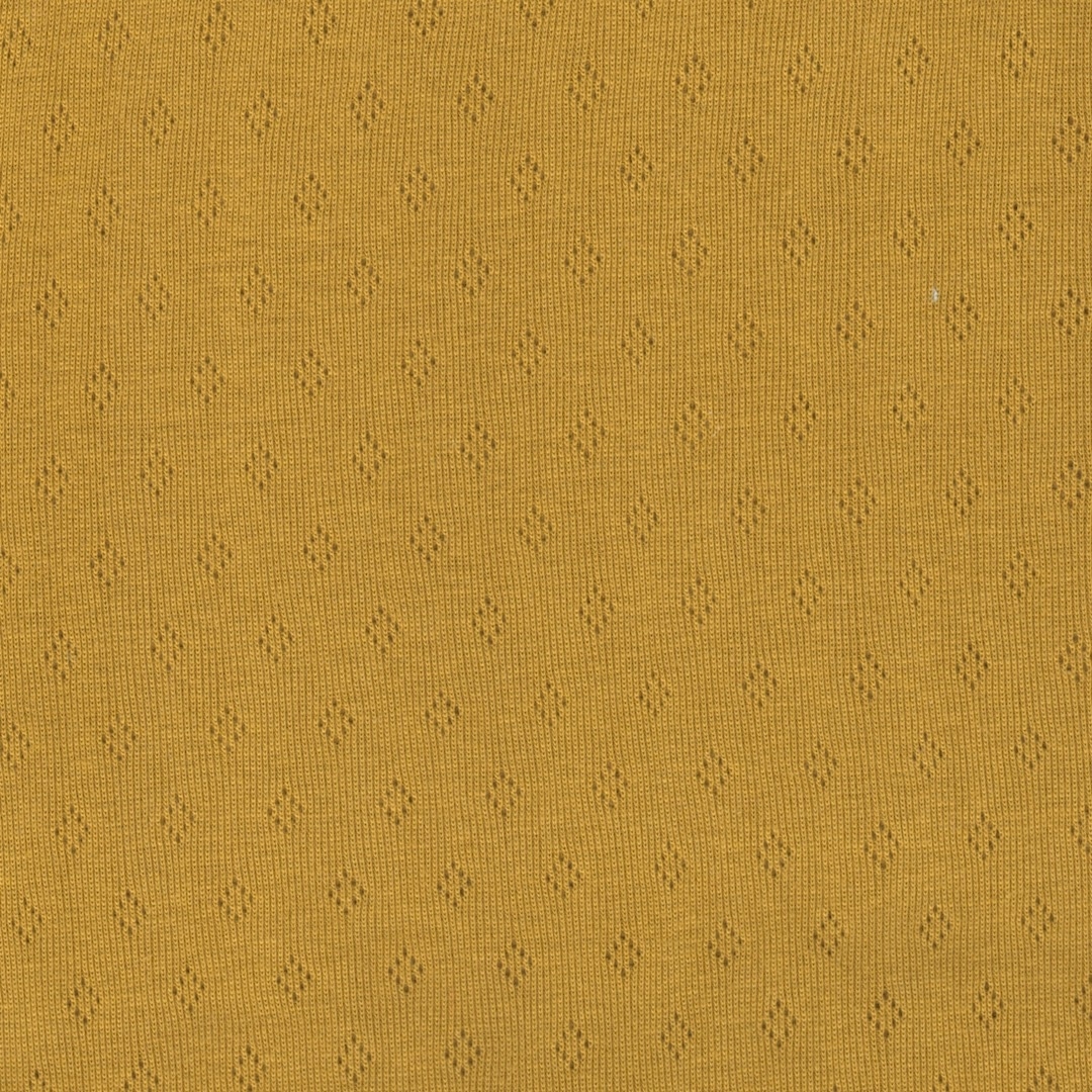 Pointelle Fine Cotton Jersey Clothing Material in Ochre 24
