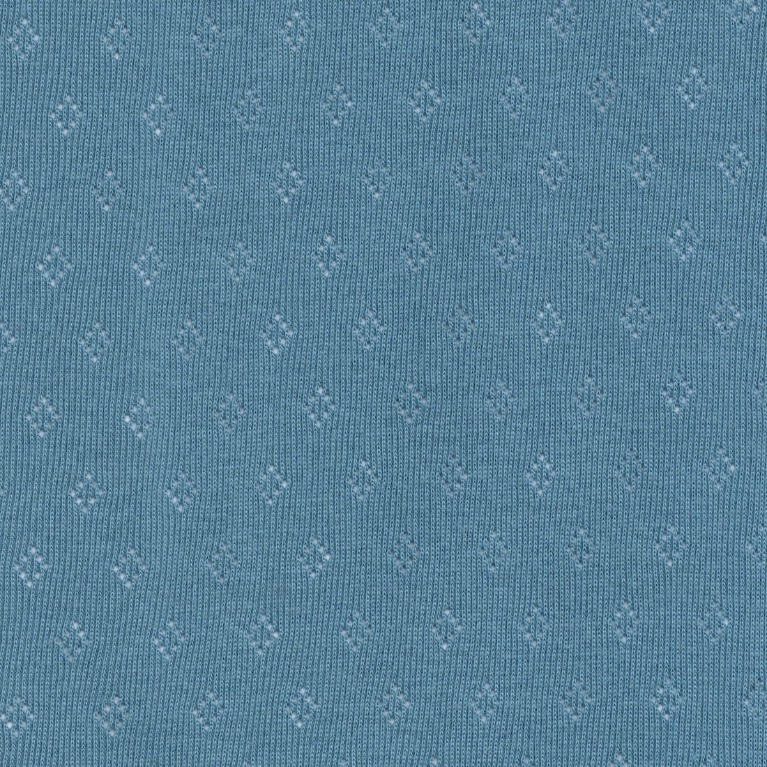 Pointelle Fine Cotton Jersey Clothing Material in Mid blue 23