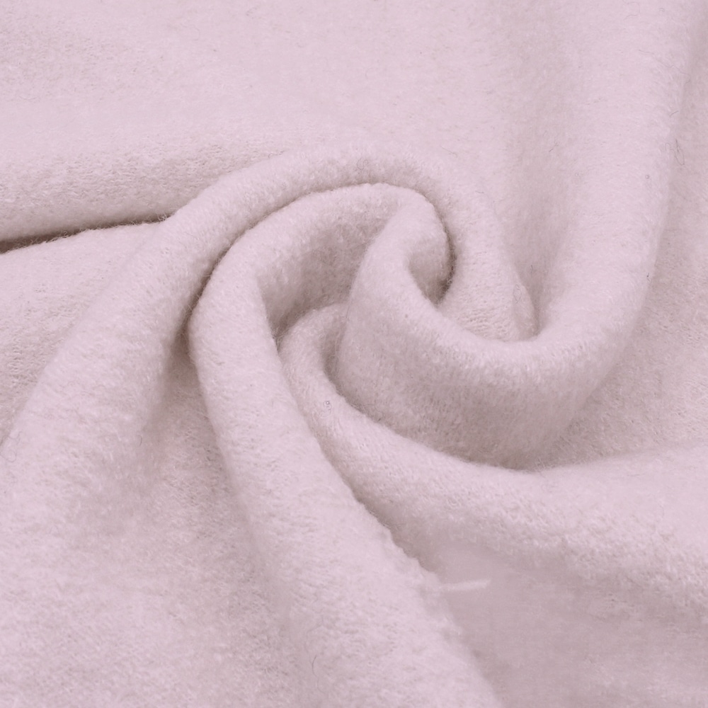 Boiled Wool Crepe Fabric in Snowy Beige 179
