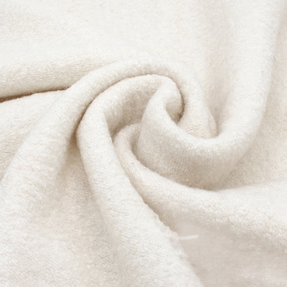 Boiled Wool Crepe Fabric in Ivory 020