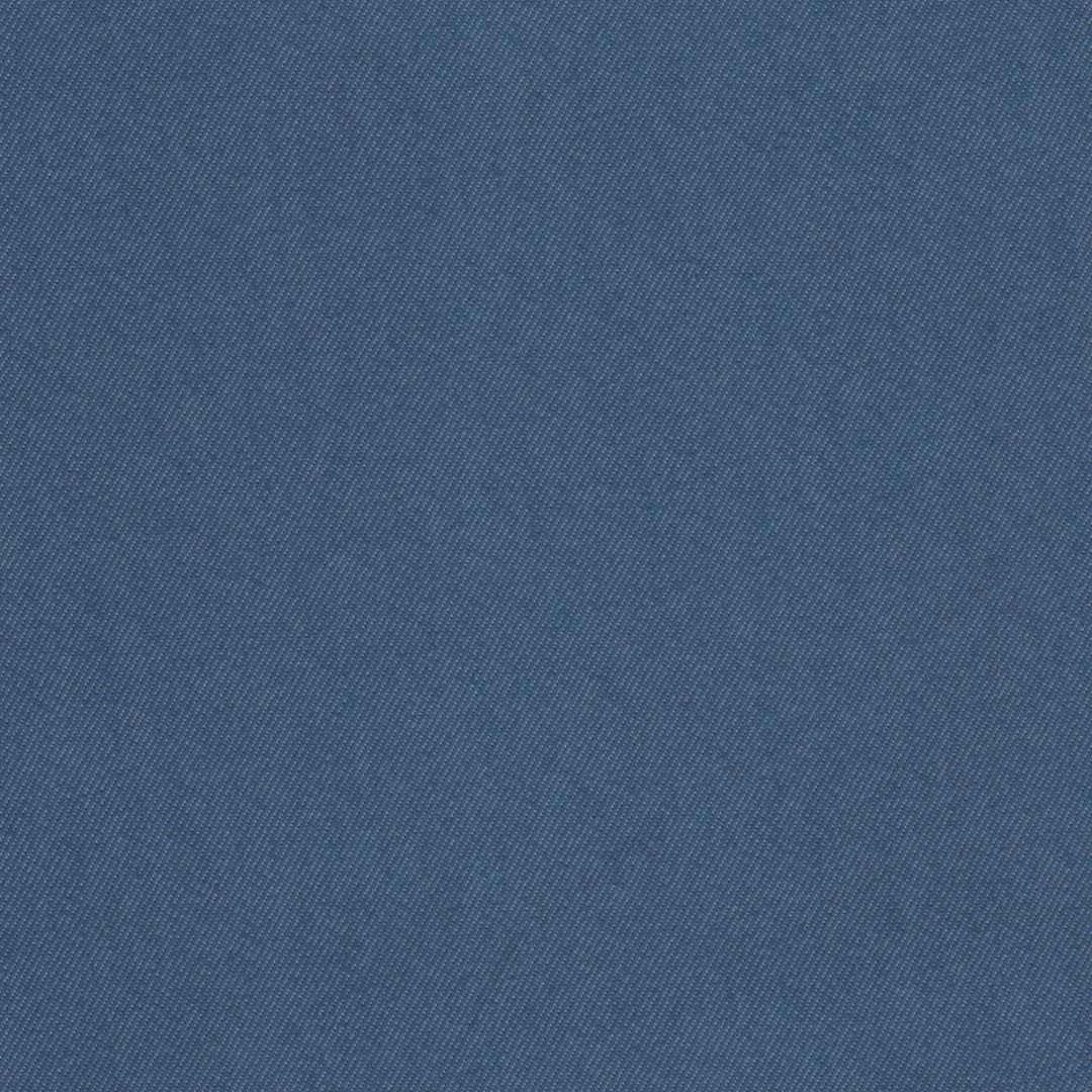 Mid blue coloured stretch denim fabric close up