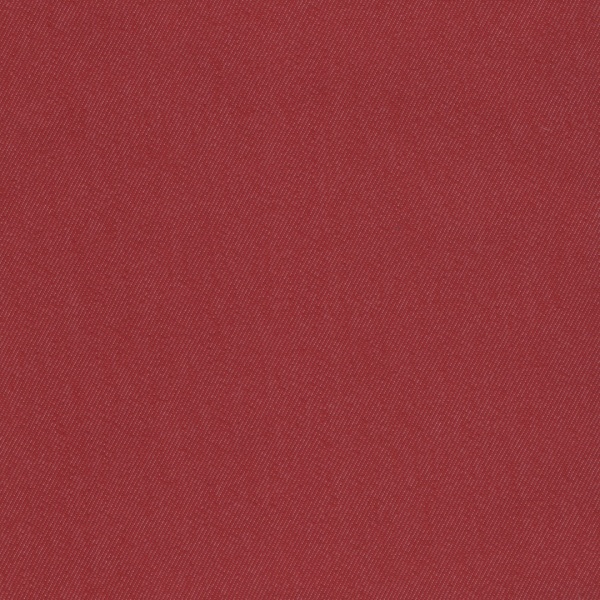 Rich red coloured stretch denim fabric close up