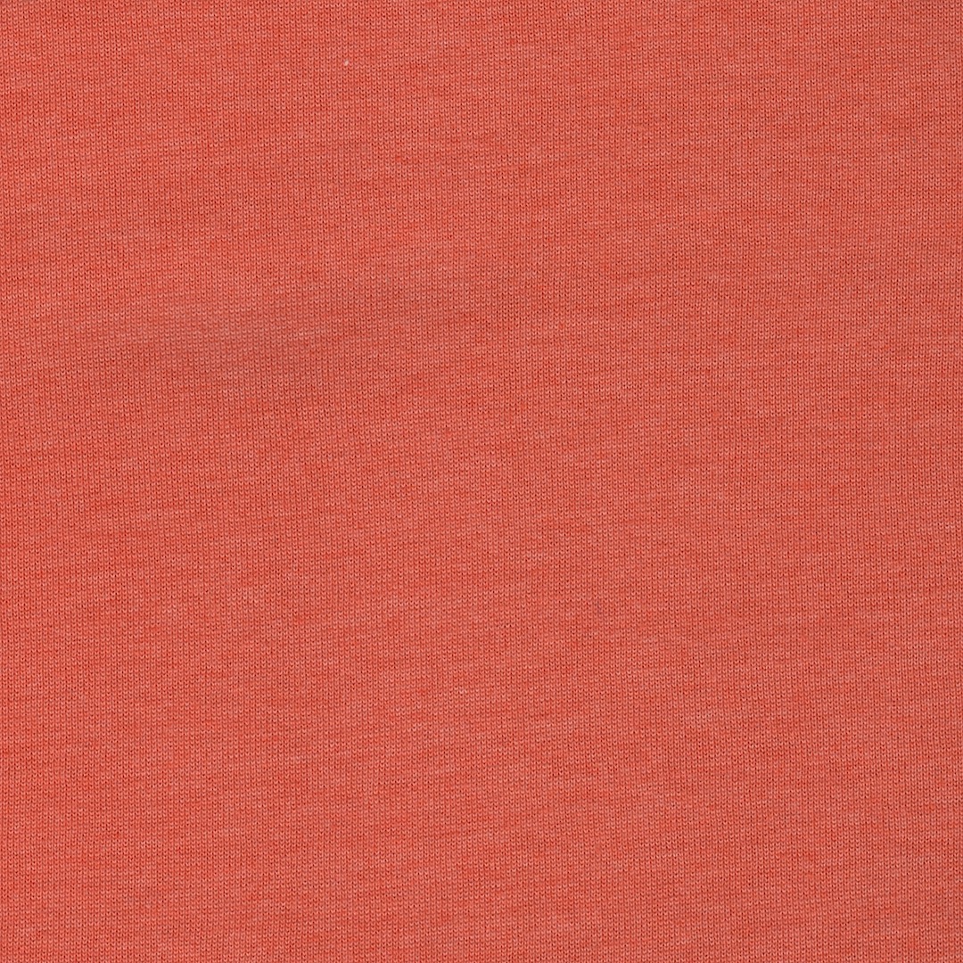 Brushed Back Sweatshirt Melange Plain Cotton Jersey Dress Fabric in Tangerine 24