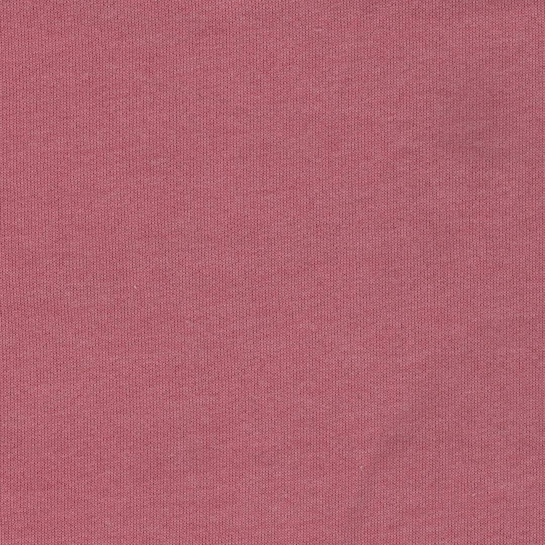 Brushed Back Sweatshirt Melange Plain Cotton Jersey Dress Fabric in Rose Pink 33