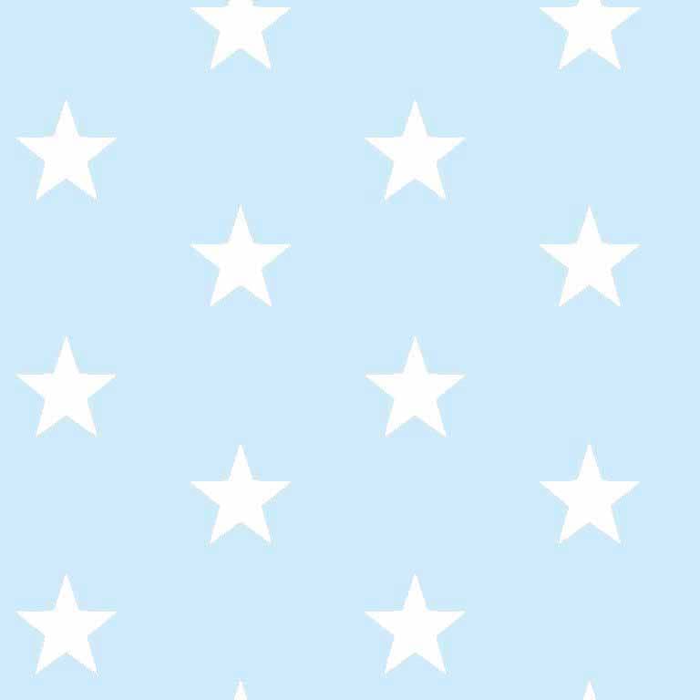 Cotton Classics, Large White Stars on Pale Blue, UK Fabric