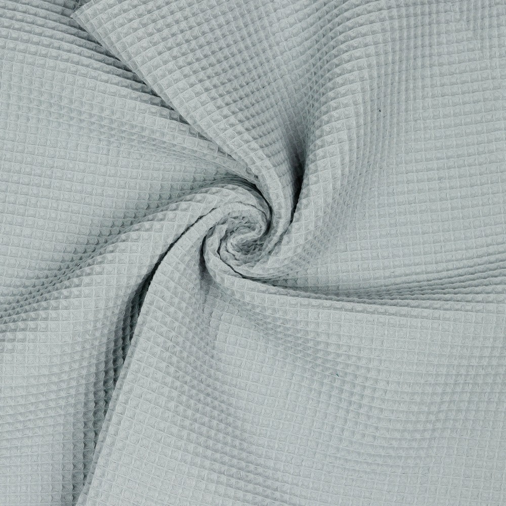 Cotton Honeycomb Waffle Plain Towelling & Dressmaking Fabric in Medium Grey
