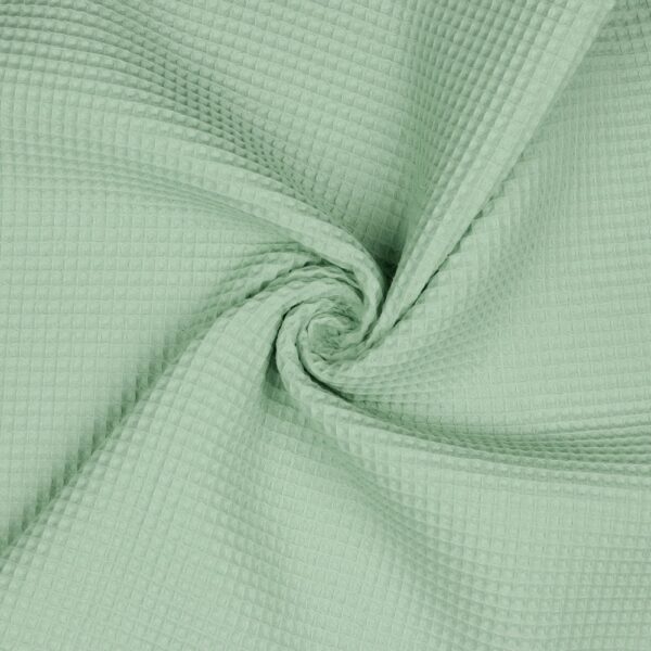 Cotton Honeycomb Waffle Plain Towelling & Dressmaking Fabric in Mint