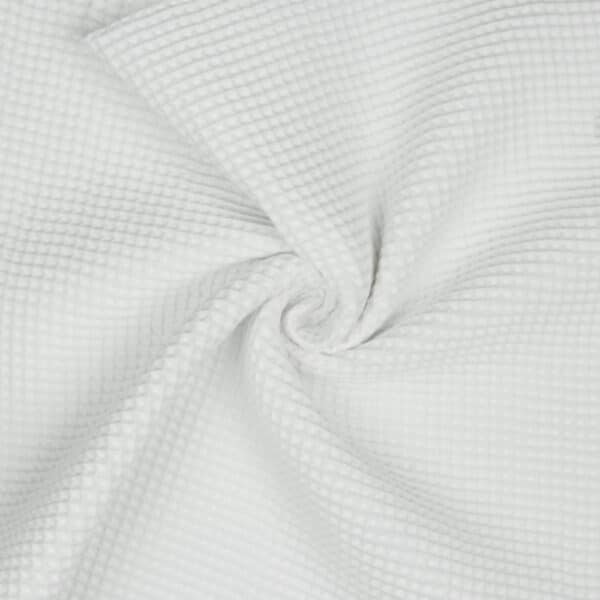 Cotton Honeycomb Waffle Plain Towelling & Dressmaking Fabric in White
