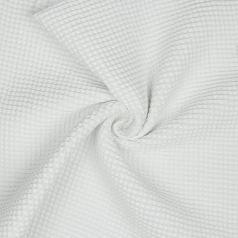 Plain Cream Honeycomb Pique Cotton Waffle Fabric