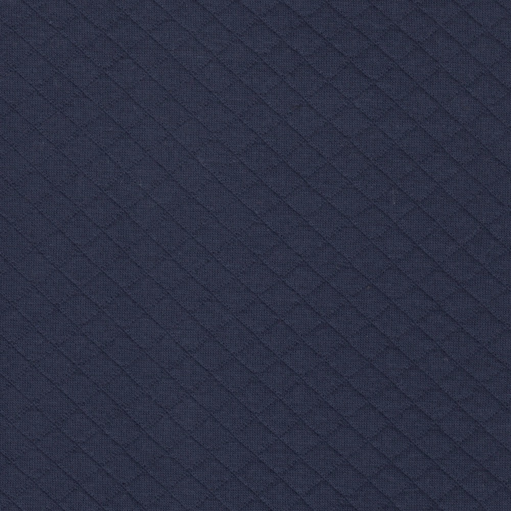 Quilted Soft Cotton Jersey Sweatshirt Material in Navy 26
