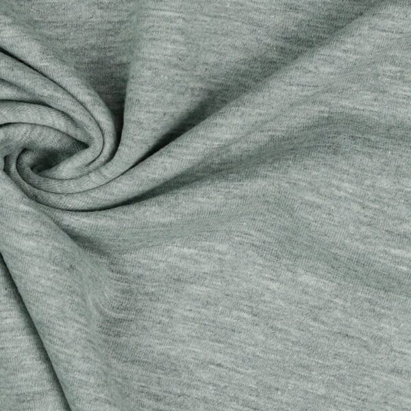 French Terry Loop Back MELANGE Jersey Dress Fabric Plain in Light Grey Marl