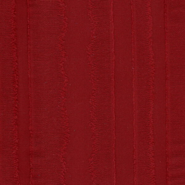 Medium Weight Cotton Fabric Jacquard Fancy Stripe in Rich Dark Red