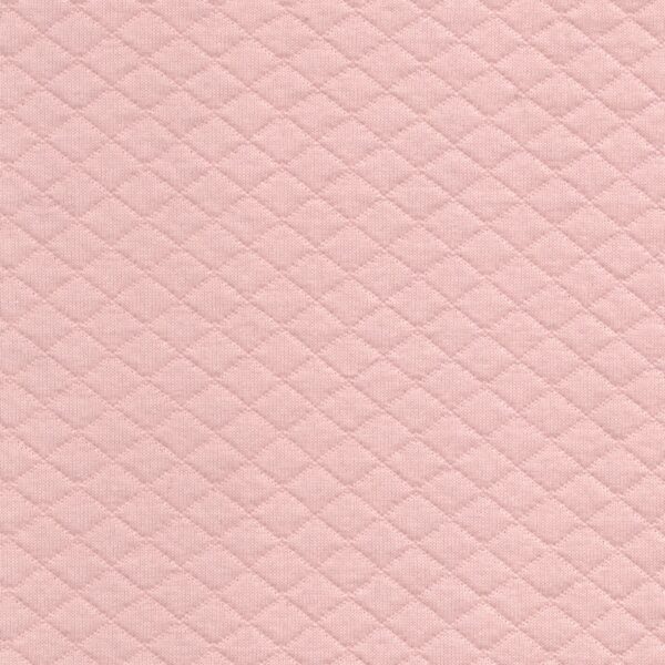 Quilted Soft Cotton Jersey Sweatshirt Material in Pastel Blush Pink 08