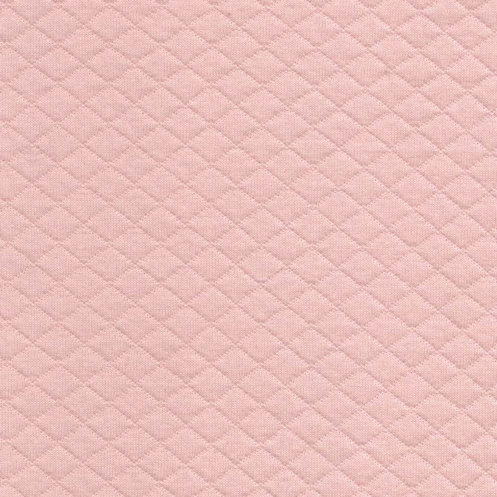 Quilted Soft Cotton Jersey Sweatshirt Material in Pastel Blush Pink 08