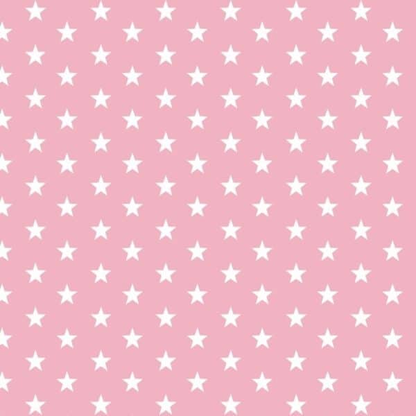 Cotton Classics Fabric in Pale Pink in Stars in Small White Star on Pale Pink