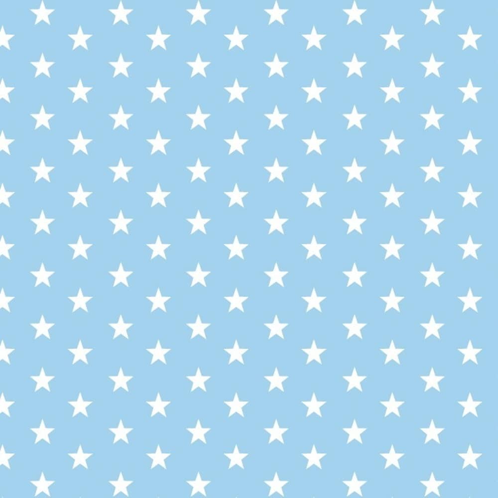 Cotton Classics Fabric in Pale Blue in Stars in Small White Star on Pale Blue