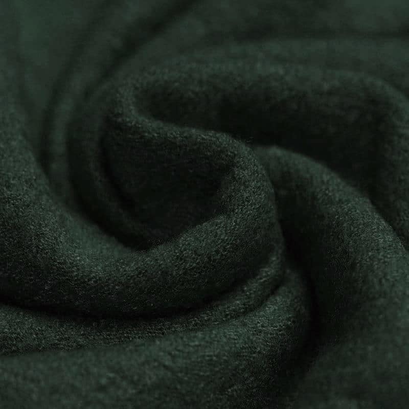 Boiled Wool Crepe Fabric in Khaki Green 212