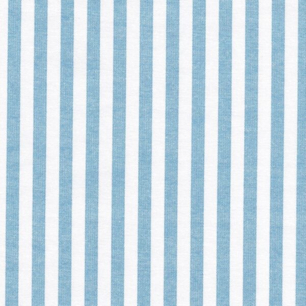 Hampton Chambray Stripe Fabric in 9mm in Capri Blue #5