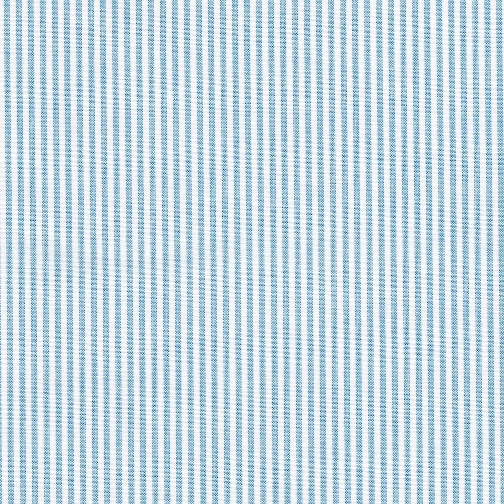 Hampton Chambray Stripe Fabric in 2mm in Capri Blue #5