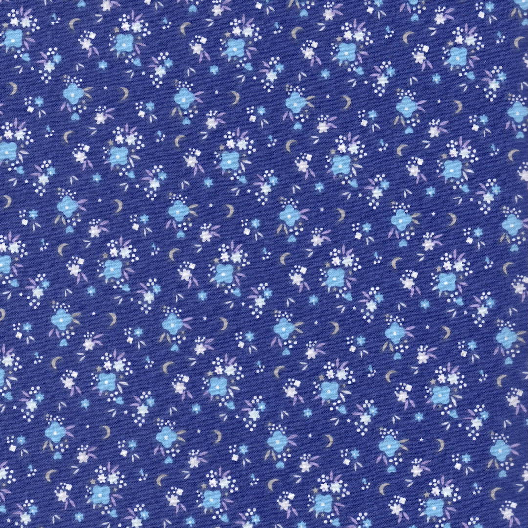 Flomi Floral Cotton Fabric in All Blue 3u