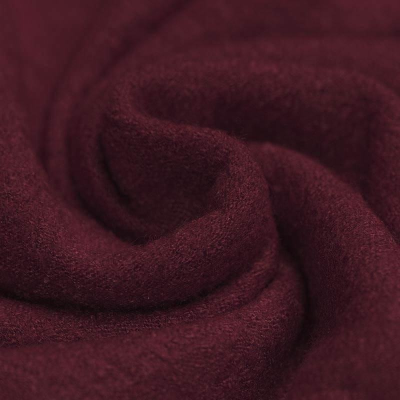 Boiled Wool Crepe Fabric in Wine Red 410