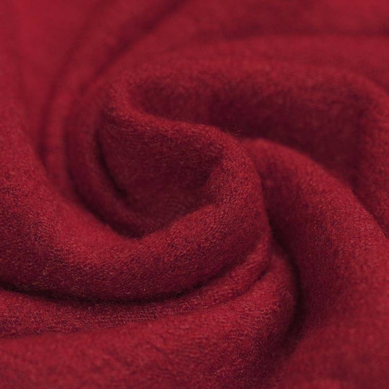 Boiled Wool Crepe Fabric in Scarlet Red 440