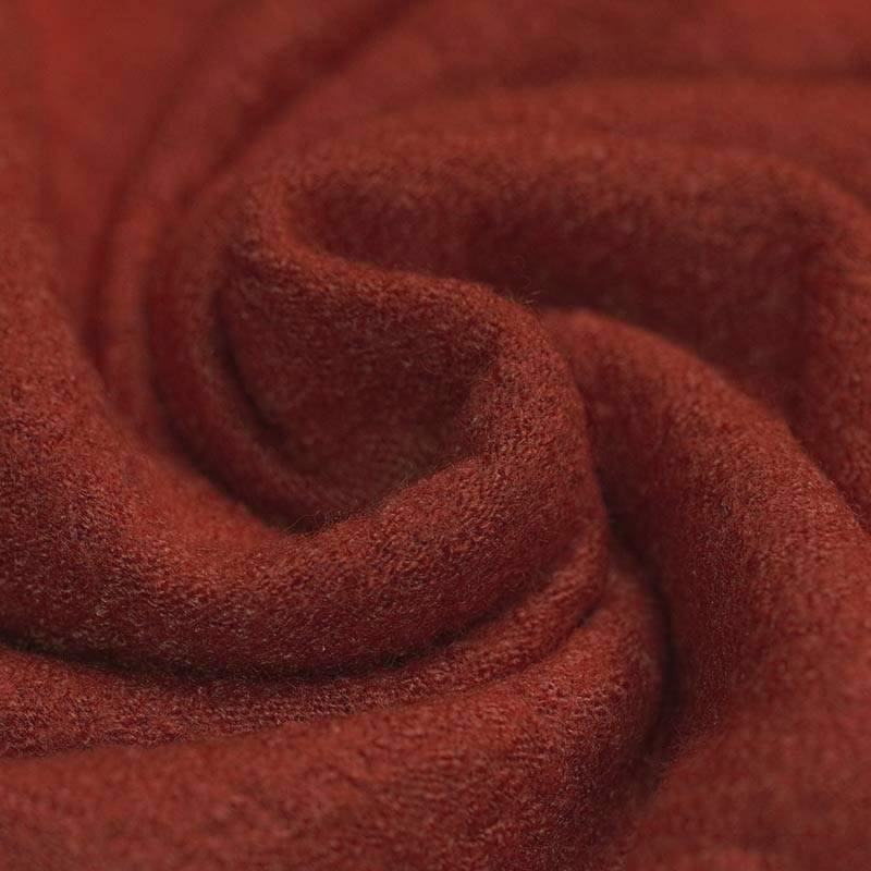 Boiled Wool Crepe Fabric in Rust 455