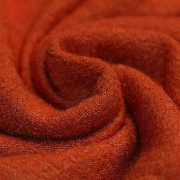 Boiled Wool Crepe Fabric in Tangerine 505