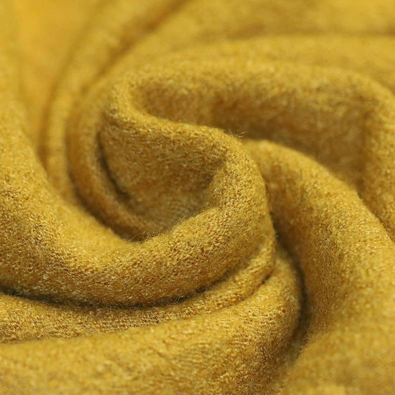 REMNANT 125cm - Boiled Wool Fabric - 100% Wool - Golden Yellow Ochre,  Mustard