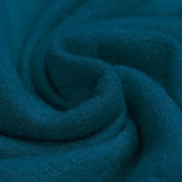 Boiled Wool Crepe Fabric in Rich Turquoise 670