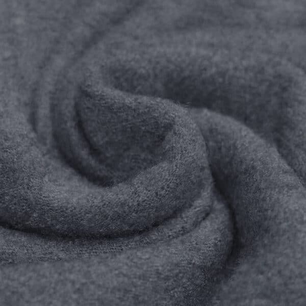 Boiled Wool Crepe Fabric in Grey Melange 695
